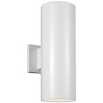 Cylinder Two Light Outdoor Wall Sconce - White