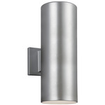 Cylinder Two Light Outdoor Wall Sconce - Brushed Nickel