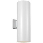 Cylinder Two Light Outdoor Wall Sconce - White