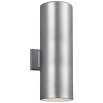 Cylinder Two Light Outdoor Wall Sconce - Brushed Nickel
