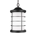 Sauganash Outdoor Pendant - Open Box - Black / Etched Seeded