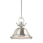 Stone Street LED Pendant - Brushed Nickel / Satin Etched