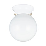 Tomkin Ceiling Flush Light - White / Smooth White