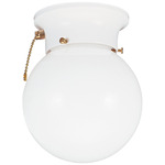 Tomkin Pull Chain Ceiling Light - White / White