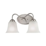 Conway LED Bathroom Vanity Light - Brushed Nickel / White Glass