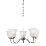 Conway Township Chandelier - Brushed Nickel / White Glass