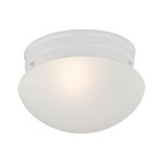 Mushroom Flush Mount Ceiling Light - White / White Glass