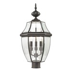 Ashford Outdoor Post Mount - Oil Rubbed Bronze / Clear