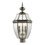 Ashford Outdoor Post Mount - Antique Nickel / Clear