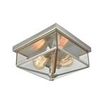 Lankford Outdoor Ceiling Light - Satin Nickel / Clear