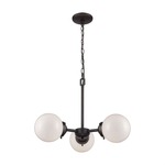 Beckett Chandelier - Oil Rubbed Bronze / Opal White