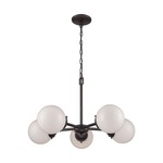 Beckett Chandelier - Oil Rubbed Bronze / Opal White