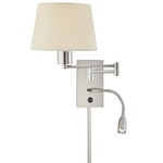 P478 Reading Swing Arm Wall Sconce - Chrome / White