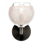 Bubble Round Wall Light with Round Canopy - Dark Bronze / Clear Bubble
