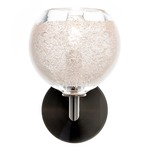 Bubble Round Elbow Wall Sconce - Dark Bronze / Clear Bubble