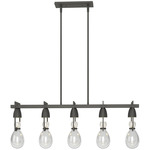 Apothecary Linear Pendant - Natural Iron / Clear