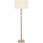 Lyndhurst Floor Lamp - Silver Leaf / Off White