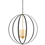 Ogden Orb Chandelier - Chinois Antique Gold Leaf / Black