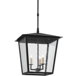 Bening Outdoor Lantern - Midnight / Clear Seeded