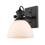 Hines Wall / Ceiling Light - Black / Opal