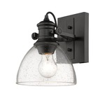 Hines Wall / Ceiling Light - Black / Seeded