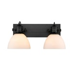 Hines Bathroom Vanity Light - Black / Opal