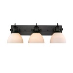 Hines Bathroom Vanity Light - Black / Opal