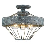 Ferris Semi-Flush Ceiling Light - Blue Verde Patina