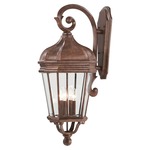 Harrison Outdoor Wall Light - Vintage Rust / Clear