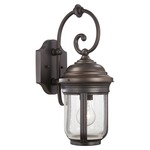 Amherst Outdoor Wall Light - Roman Bronze / Clear Seeded