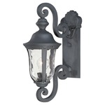 Ardmore Outdoor Wall Light - Black / Clear Hammered