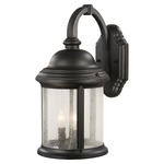 Hancock Outdoor Wall Light - Black / Clear Seeded