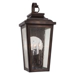 Irvington Manor Outdoor Pocket Wall Light - Bronze / Clear Seeded