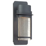 Artisan Lane Outdoor Wall Light - Black / Clear Seeded