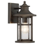 Highland Ridge Outdoor Wall Light - Oil Rubbed Bronze / Clear Seeded