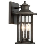 Highland Ridge Outdoor Wall Light - Oil Rubbed Bronze / Clear Seeded