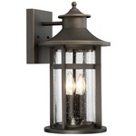Highland Ridge Outdoor Wall Light - Oil Rubbed Bronze / Clear Seeded