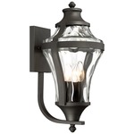 Libre Outdoor Wall Light - Black / Clear Water Glass