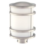Bay View Post Light - Brushed Stainless Steel / Etched Opal