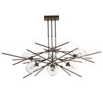 Griffin Linear Chandelier - Bronze / Clear Simon Pearce