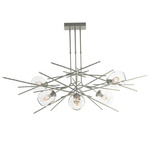 Griffin Linear Chandelier - Vintage Platinum / Clear Simon Pearce