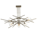 Griffin Linear Chandelier - Soft Gold / Clear Simon Pearce