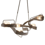 Graffiti Linear Pendant - Bronze / Clear