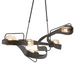 Graffiti Linear Pendant - Black / Clear