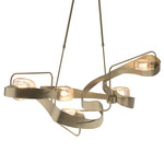 Graffiti Linear Pendant - Soft Gold / Clear