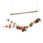 Lily Linear Pendant - Dark Smoke / Satin Red