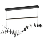 Lily Glass Linear Pendant - Black / Aqualite Glass