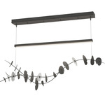 Lily Glass Linear Pendant - Natural Iron / Aqualite Glass