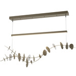 Lily Glass Linear Pendant - Soft Gold / Aqualite Glass