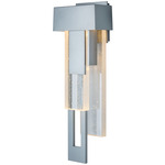 Rainfall Outdoor Wall Sconce - Coastal Burnished Steel / Seeded Clear